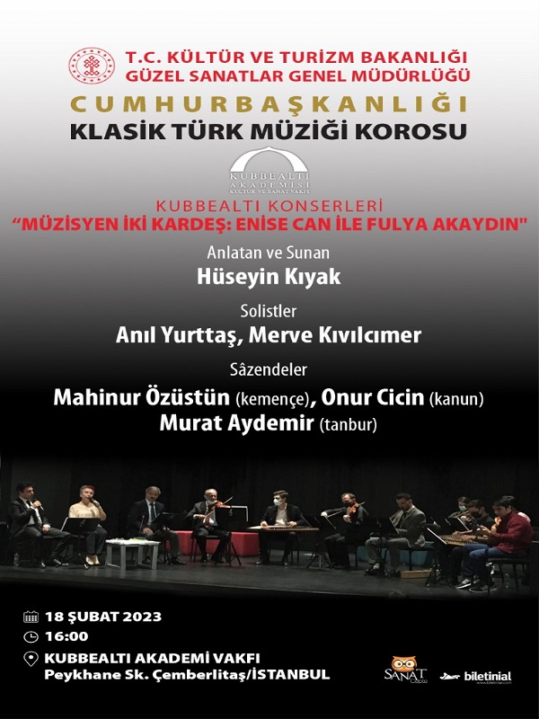 Kubbealtı Konserleri "Müzisyen İki Kardeş: Enise Can ile Fulya Akaydın" Cumhurbaşkanlığı Klsk T.M.K.